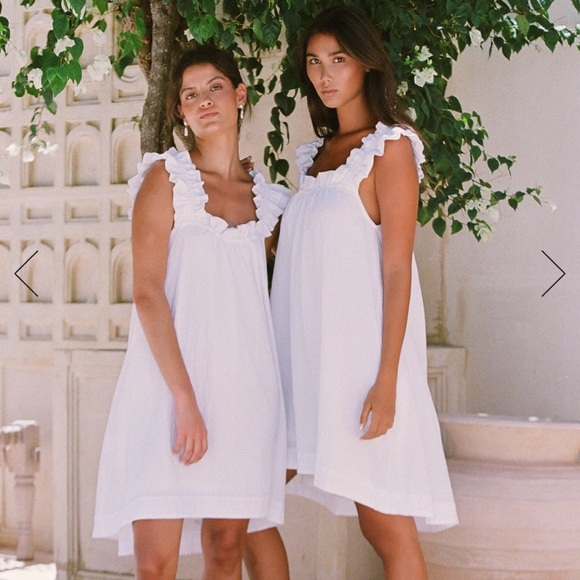 Piyama Nicolette Nightie - White Washed Cotton - Picture 1 of 3